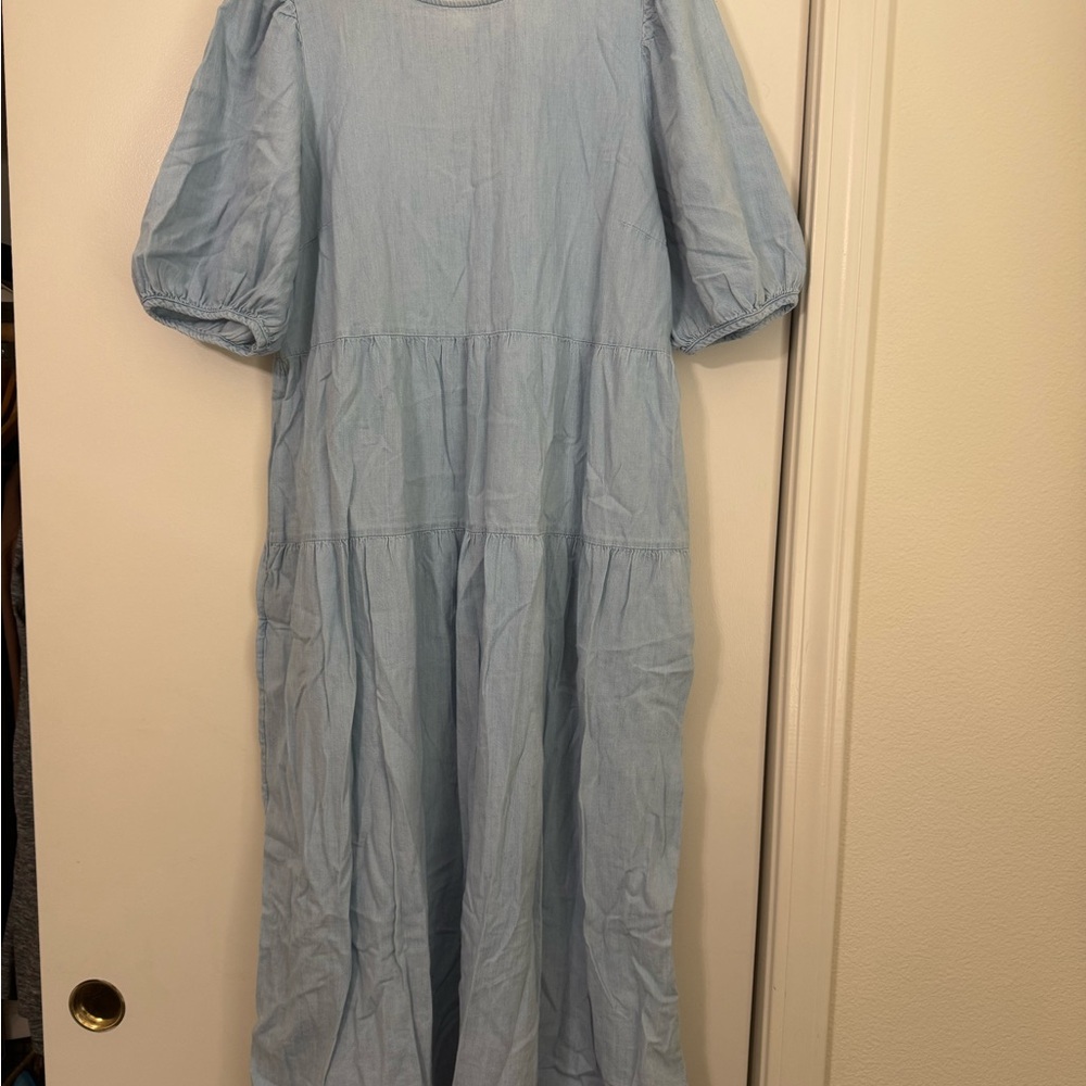 Denim Puff Sleeve Dress Old navy